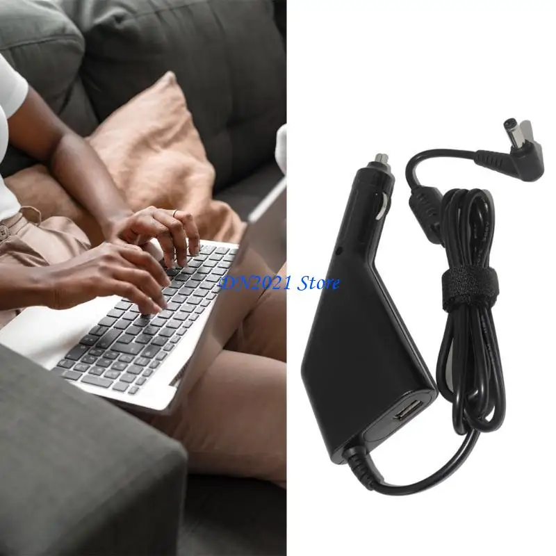 F3KE Multi-type 19V 4.74A 45W-65W-90W Power Supply Car Laptop Adapter with USB 5V 2.1A for Tablets & Phones