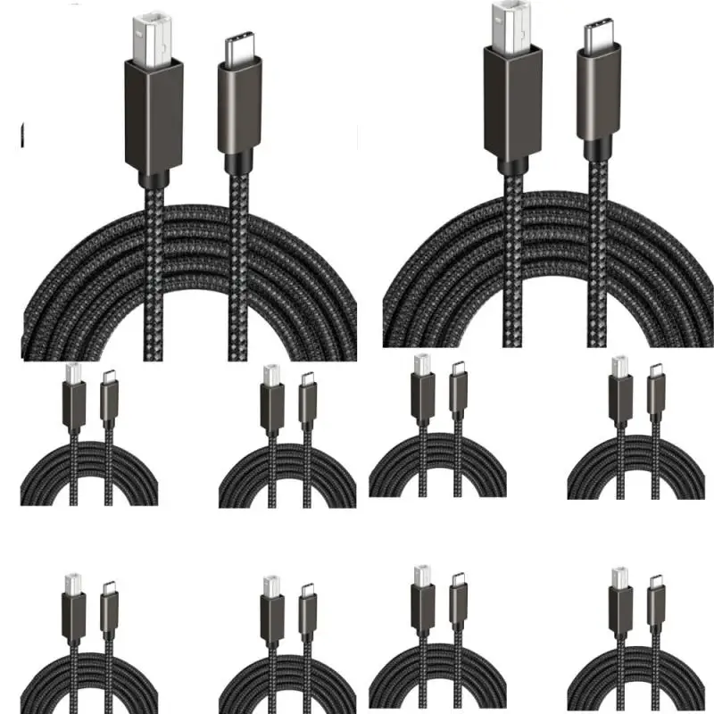 High Speed 2.0 Printer Cabl 1.5m Type USB A to USB B Cable Braided Fax Machine Scanner Cord For Camera Epson HP Canon Printer