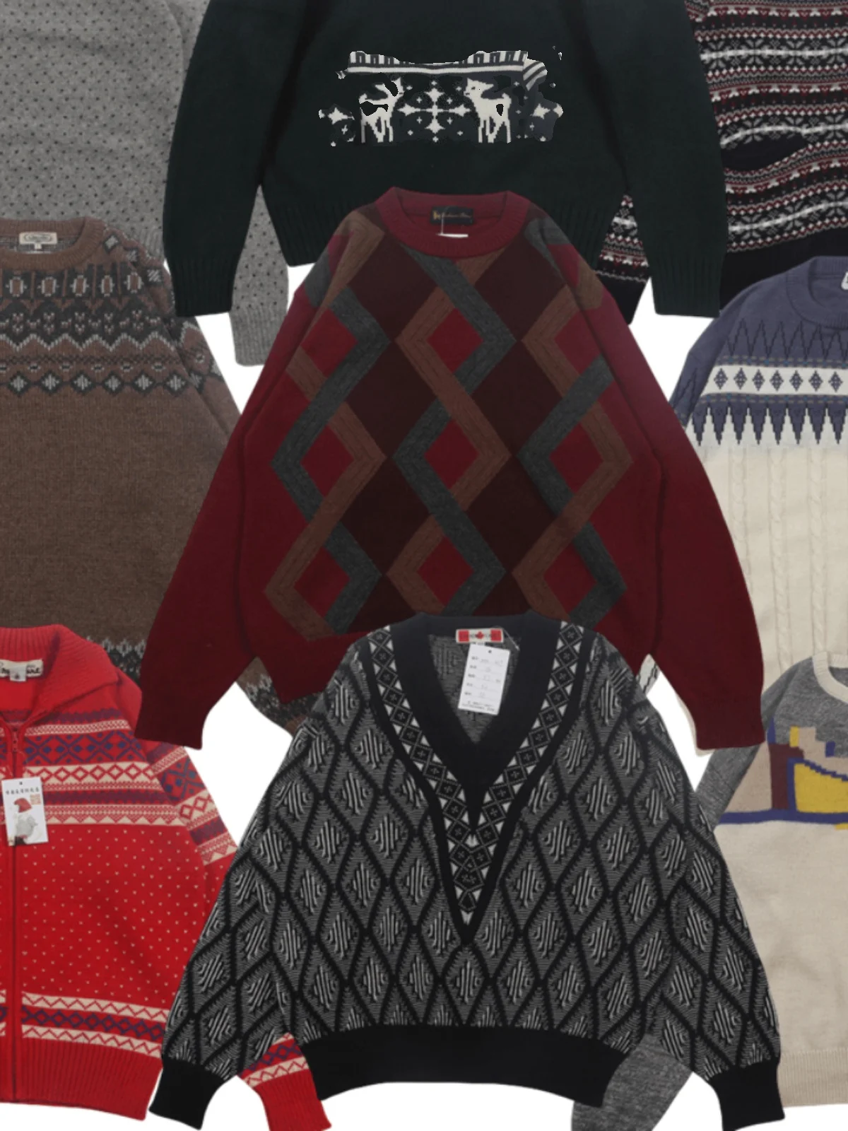 

Vintage Autumn Winter Unique Woolen Sweater ex Loose Fit Button up Classic Sle Long Sve round Ne Knitwear