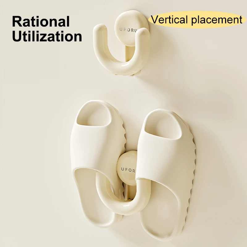 UFORU Bathroom slipper rack Suction cup type perforation-free wall hanging toilet special new drain hanger hook storage rack