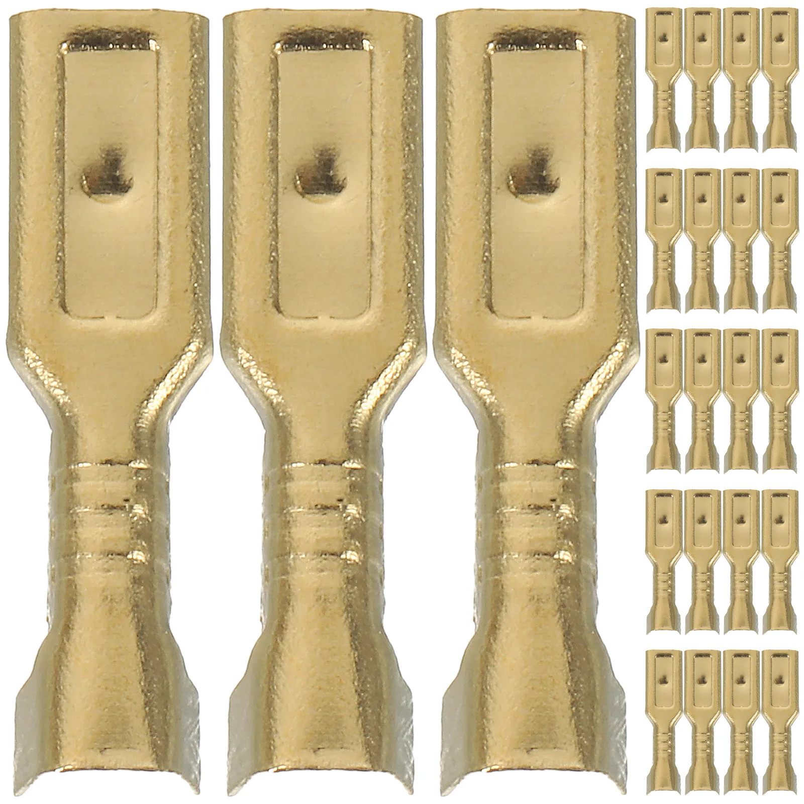 1000Pcs Crimp Connector Spade Terminal Solid Copper Cold Press Electrical Wire Terminals Quick Splice Speaker Terminal Connector