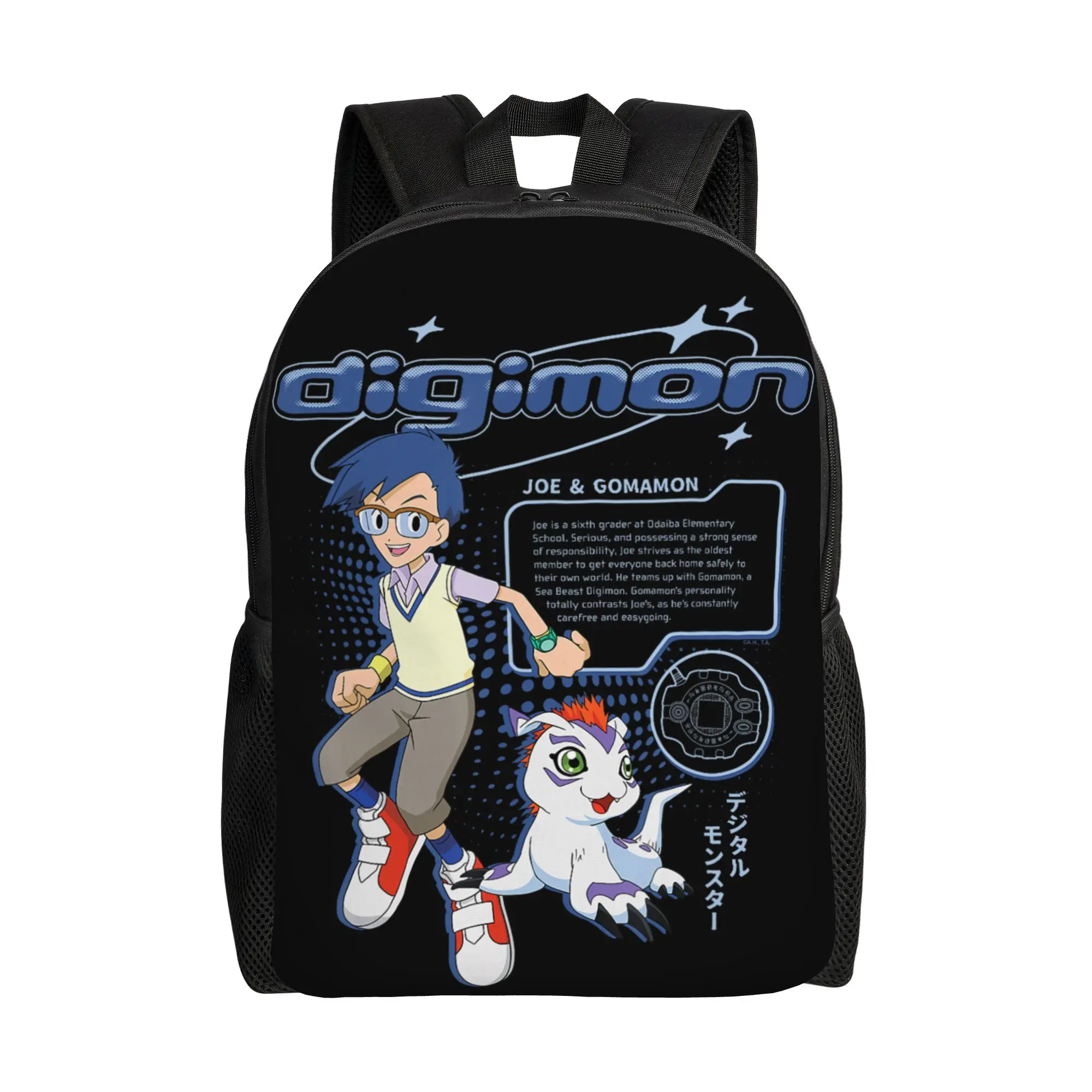 Digimon Joe and Gomamon Y2K Computer Digital Monsters backpack  ita bag  mochila Casual High School Sturdy Shoulder Rucksack