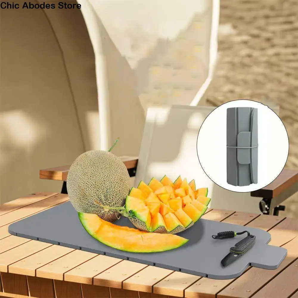 

Portable Silicone Foldable Chopping Board Non-Slip Reusable Cutting Board Durable Cutting Mat Picnic