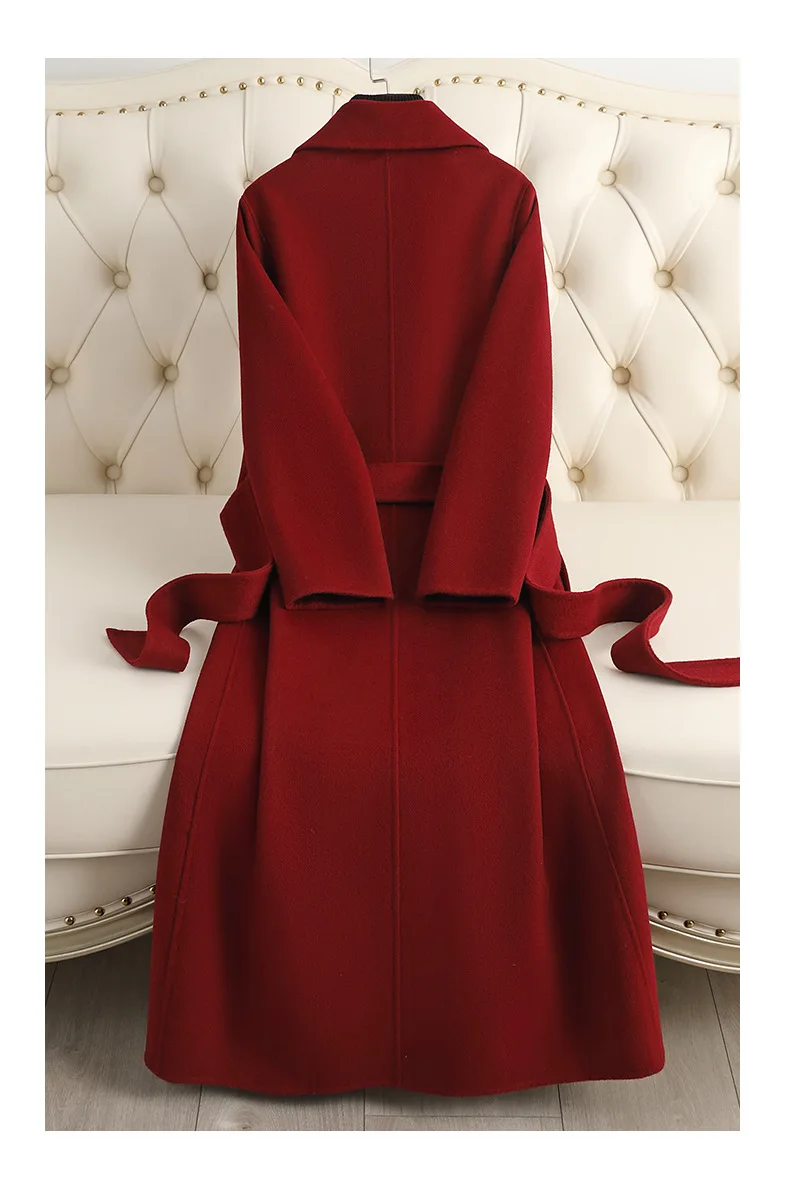 Double-sided Cashmere Wool Coat Women's Long 2026 Autumn/winter New Fashion Temperament Over-the-knee High-grade Woolen Coats