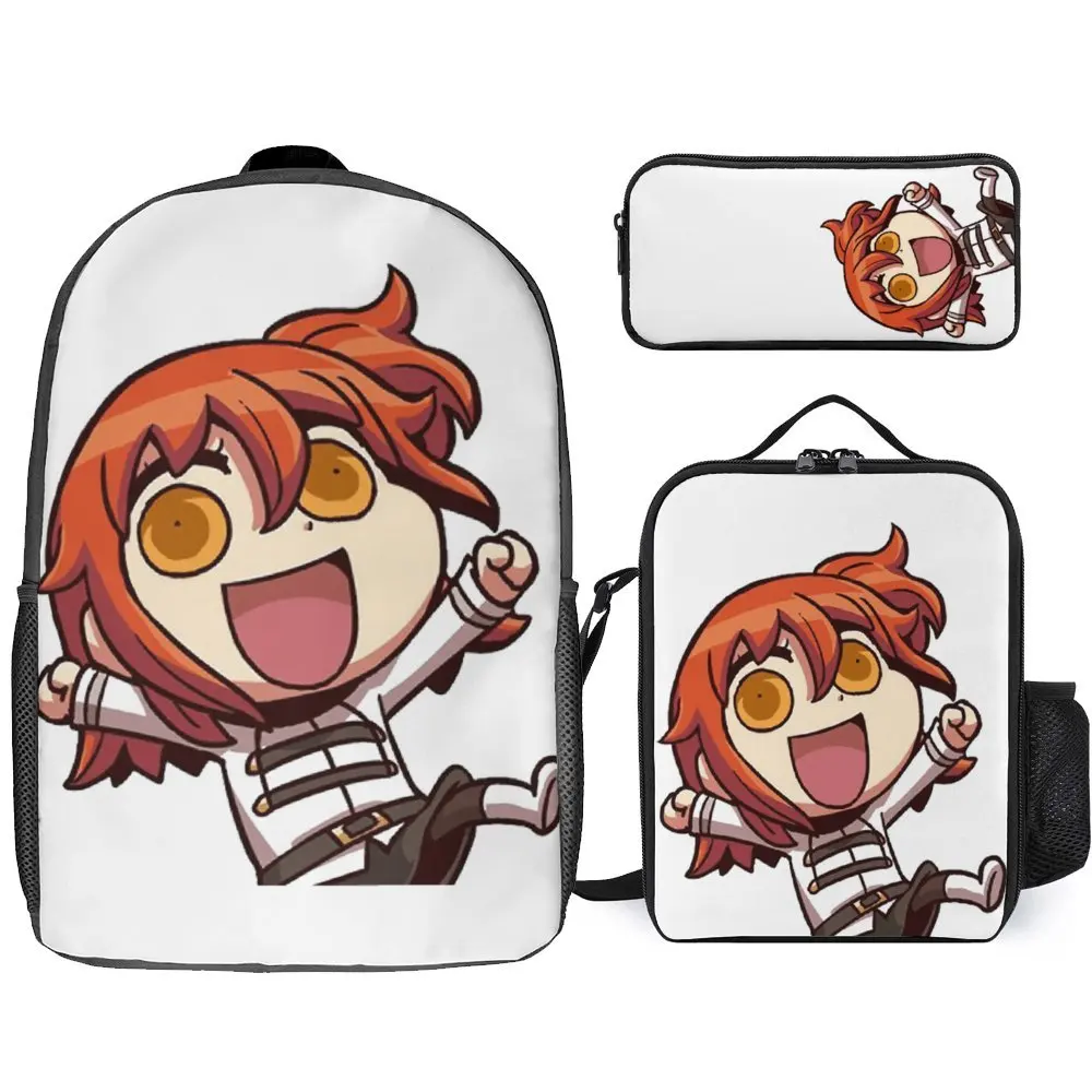 

Gudako Is Happy For Sale Secure Cosy Lunch Tote 3 in 1 Set 17 Inch Backpack Lunch Bag Pen Bag Schools Cute