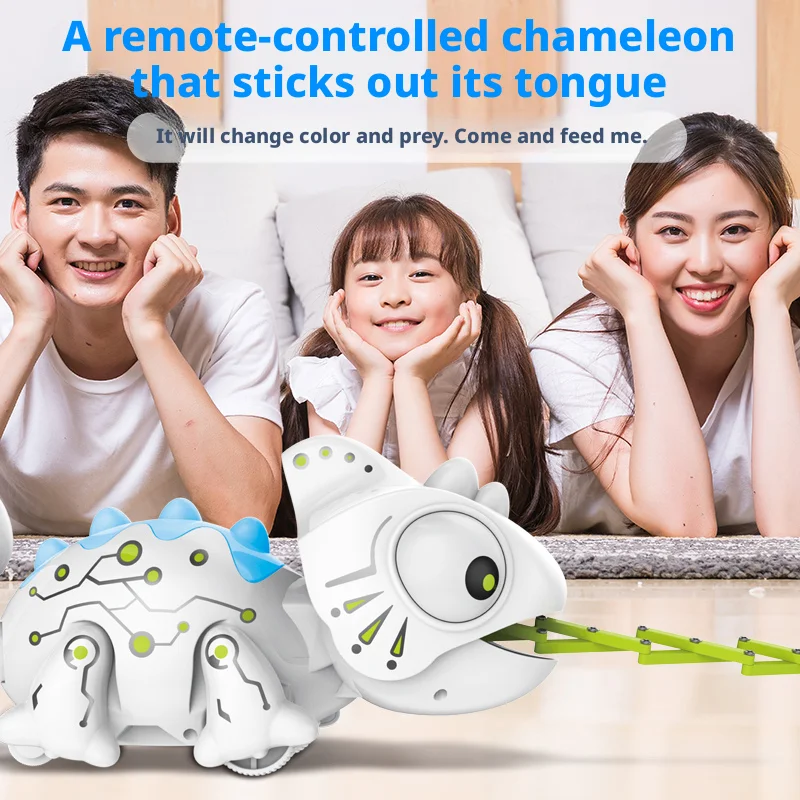 RC Chameleon 2.4G Intelligent Dinobot Toy Remote Control Electric Lizard Pet Car Robot Animal Gift for Kids