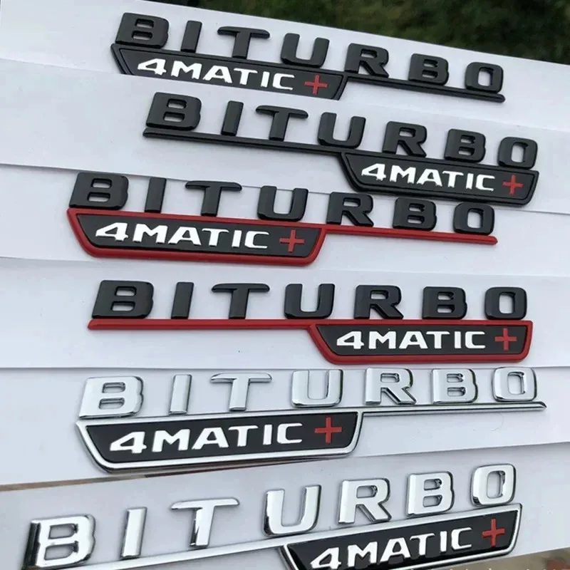 3D Car Fender BITURBO 4MATIC Badge Emblem Sticker For Mercedes C43 AMG W205 W204 E43 W213 W212 GLC43 GLE43 W166 W167 Accessories