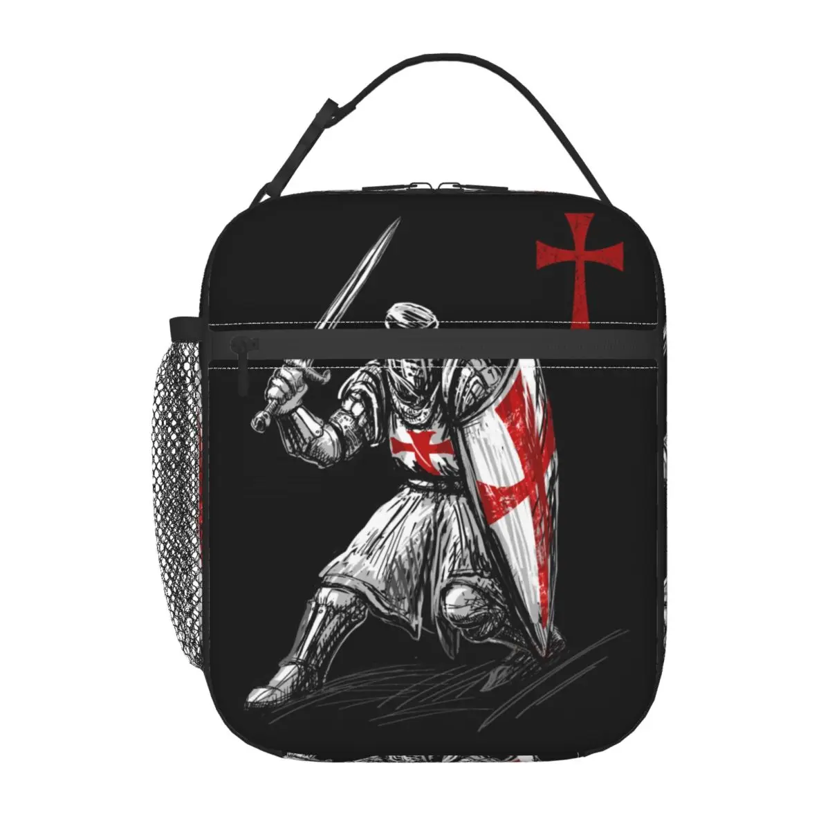 Knight Templar Crusades Knights Christian Warrior Insulated Lunch Bag for Women Portable Cooler Thermal Bento Box Beach Camping