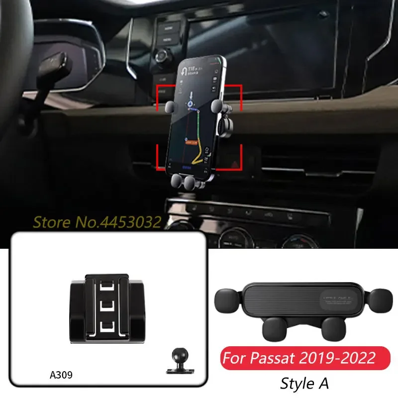 

Автомобильный держатель для сотового телефона Volkswagen Passat B8 2019-2022, базовое вентиляционное отверстие, гравитационный навигационный кронштейн, горизонтальные аксессуары