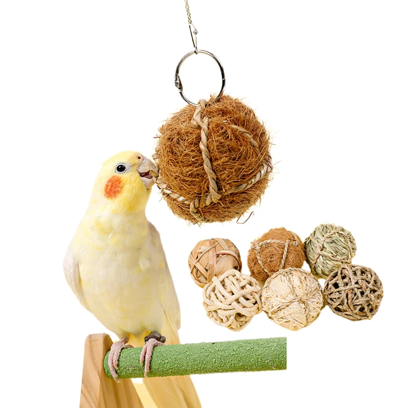 Parrot Chewing Toy Ball Chew Shred Foraging Bird Cage Accessories for Parakeet Parrotlet Lovebird Budgies Conure Cockatiel