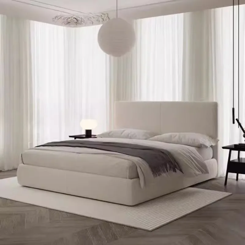 

Aesthetics Confortable Bed Frame Minimalist Wedding Light Luxury Bed Fashionable High Quality Cama De Casal Bedroom Furniture
