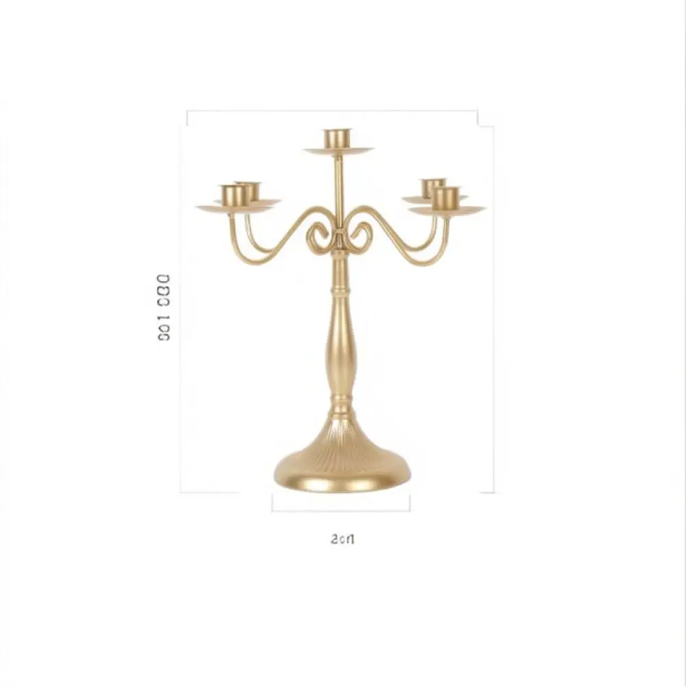 European Vintage Iron Candle Stand Rustic Metal Candelabra Decorative Table Centerpiece For Wedding Home Decor