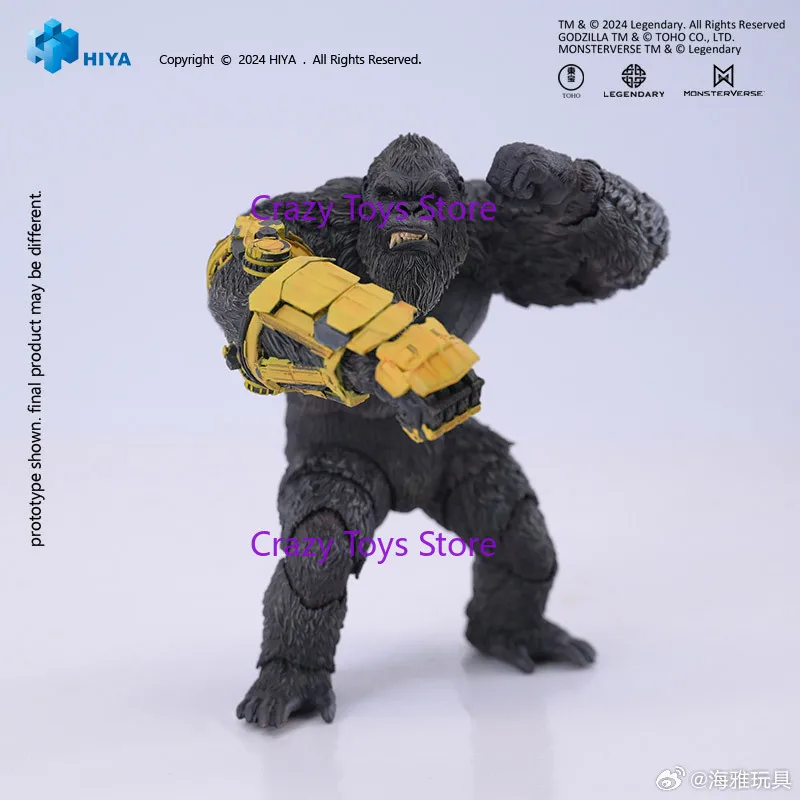 Na stanie HIYA 6-calowa (16 cm) figurka akcji, seria Exquisite Basic, Godzilla X King Kong New Empire King Kong B.E.A.ST. wersja z rękawicami.