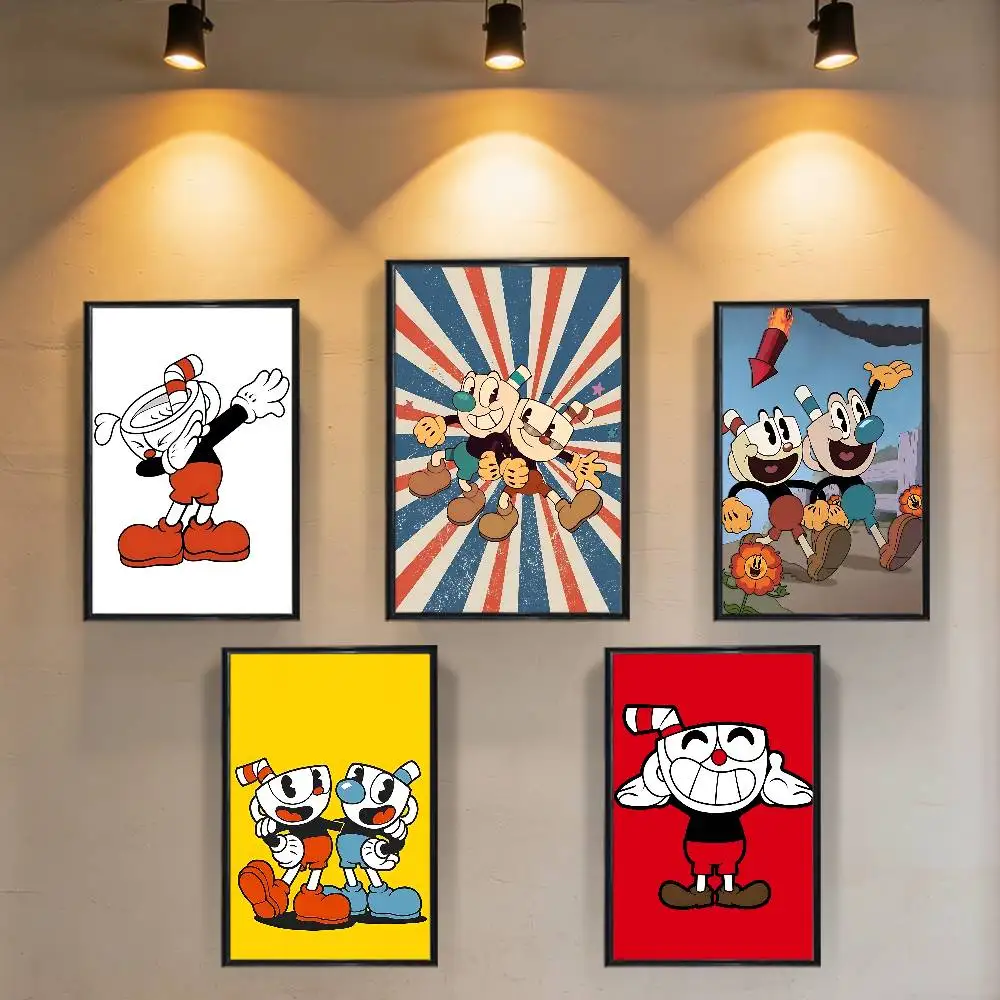 

cute funny C-Cuphead Poster Prints Wall Art Painting Picture Gift Living Room Bar Restaurant Dec Sticker Large