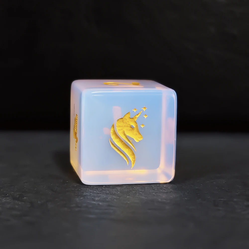 D6 Dice 16mm Glass 6-Sided Cube Unicorn Entertainment Game Bar Home Party Desktop Chessboard Game Accessories Dice Toy Gifts