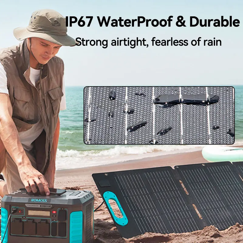 ROMOSS 100W Waterproof Solar Panel for RS500 & RS1000 Power Stations