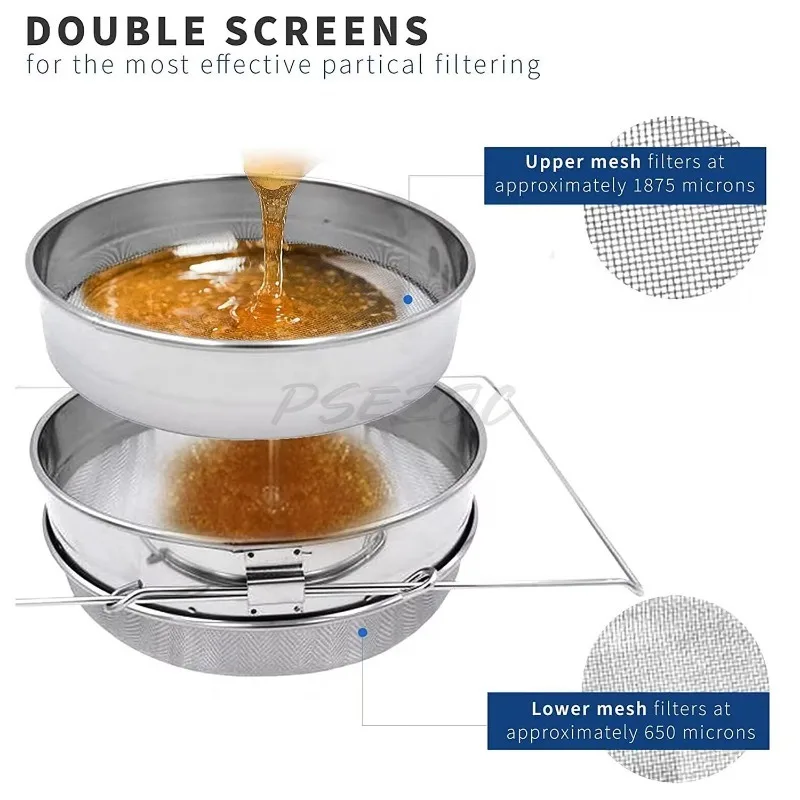 Filter Screen Beekeeping Tool Stainless Steel Double-layer Filter Screen Honey Flow Mouth Honey Cutting Knife Nylon