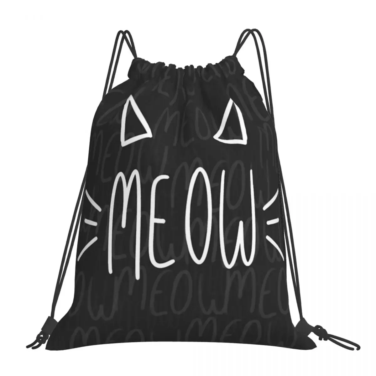 MEOW-Mochilas Casuais Portáteis, Sacos De Cordão, Pacote De Bolso, Sapatos, Bookbag, Viagem, Estudantes