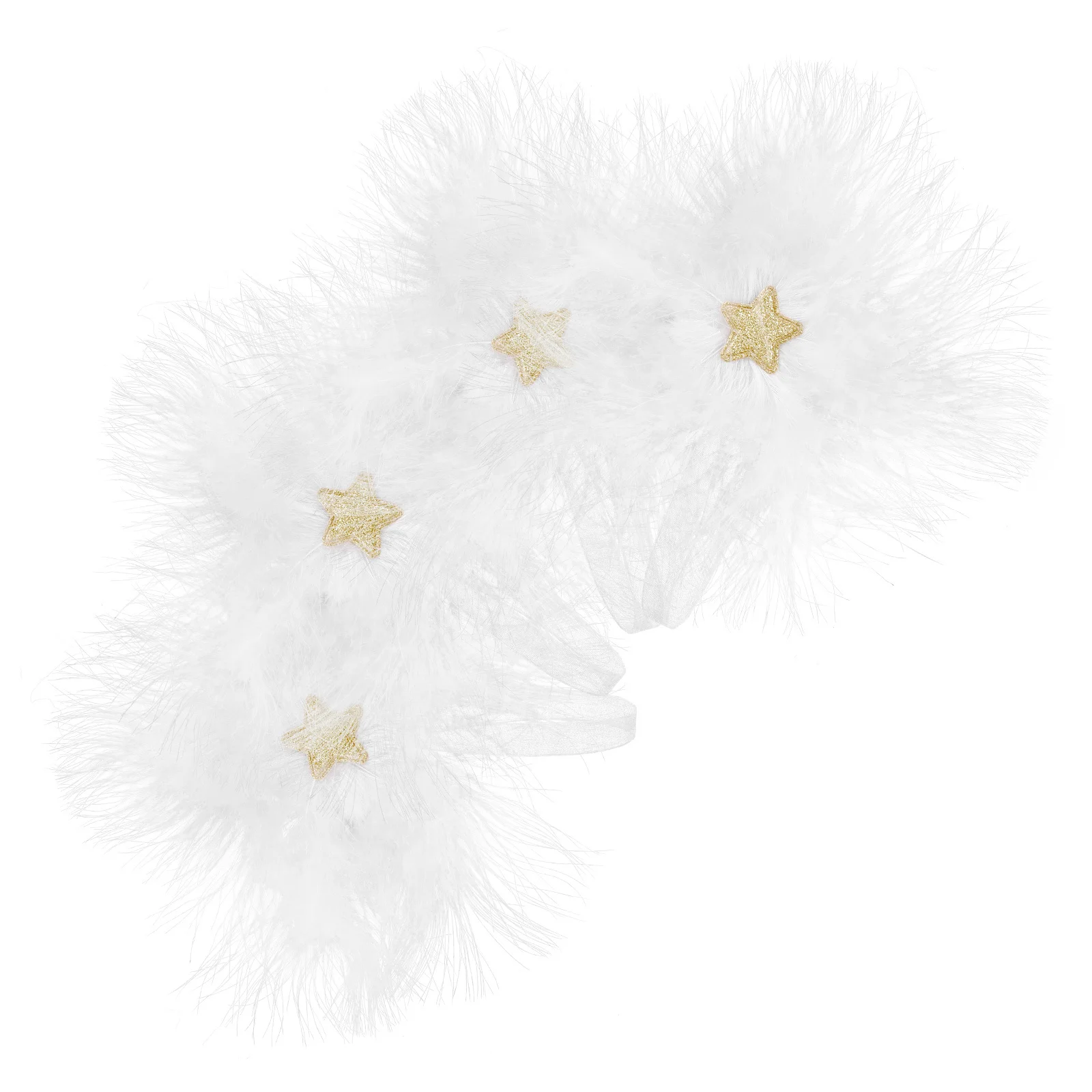 

4Pcs Christmas Tree Hanging Ornaments Plume Pendant Elegant Star Design Xmas Decor for Home Office Shopping Mall Holiday