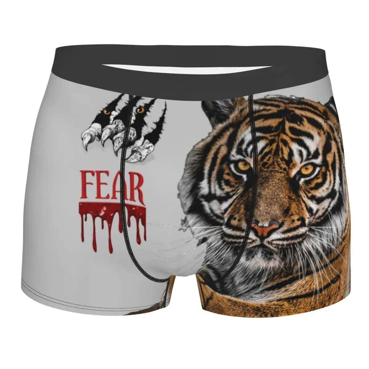 Men Amazing Tiger Scary Cat Boxer Shorts Panties Breathable Underwear Male Novelty Plus Size Underpants