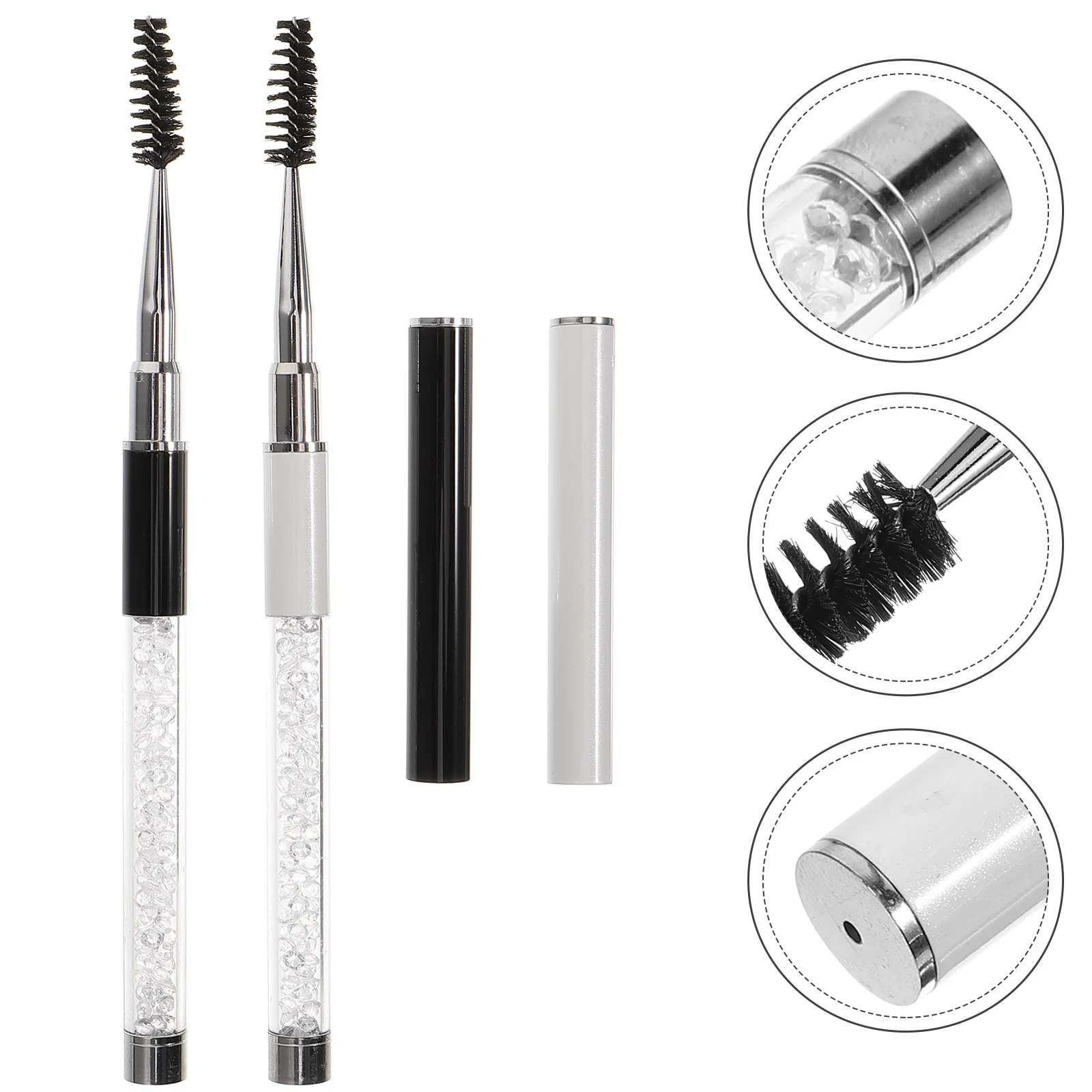 Aplicador de cepillo para pestañas, herramienta de varita para rímel, peine de maquillaje de ojos portátil, accesorio de belleza esencial de viaje, 2 uds.