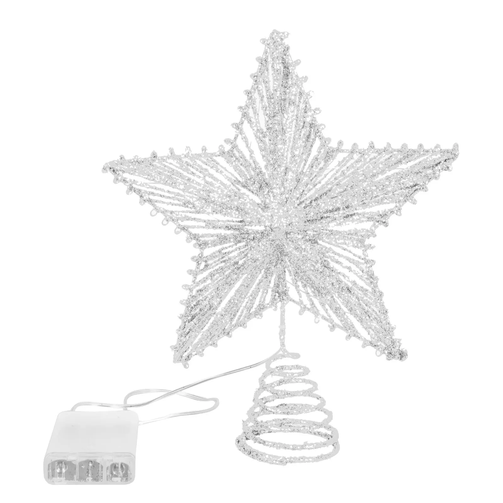 

1pc Christmas Tree Stars Lighted Treetop Decoration For Xmas Tree Ornament Festival Party Scene Treetop Star Decor