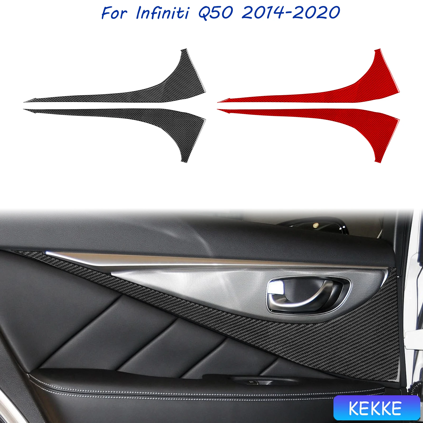 

For Infiniti Q50 2014-2020 Auto back door Soft Carbon Fiber Car Decoration Interior Accessories Stickers