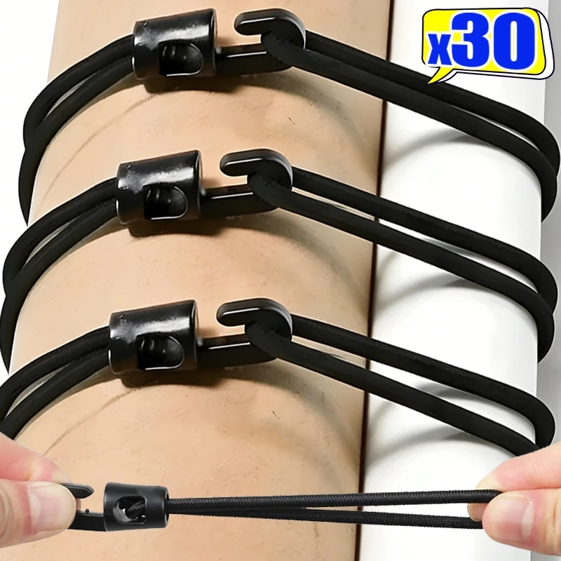 Elastic Mini Luggage Rope Latex Strap Elastic Rope Tie Multifunctional Elastic Bungee Ropes with Hook  for Camping Luggage Bikes