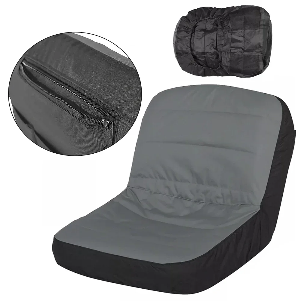 Lawn Mower Tractor For Seat Cover - Padded 600D Oxford Comfort Pad for Riding Mowers with Elastic Hem Gray/Yellow 50X40X35cm
