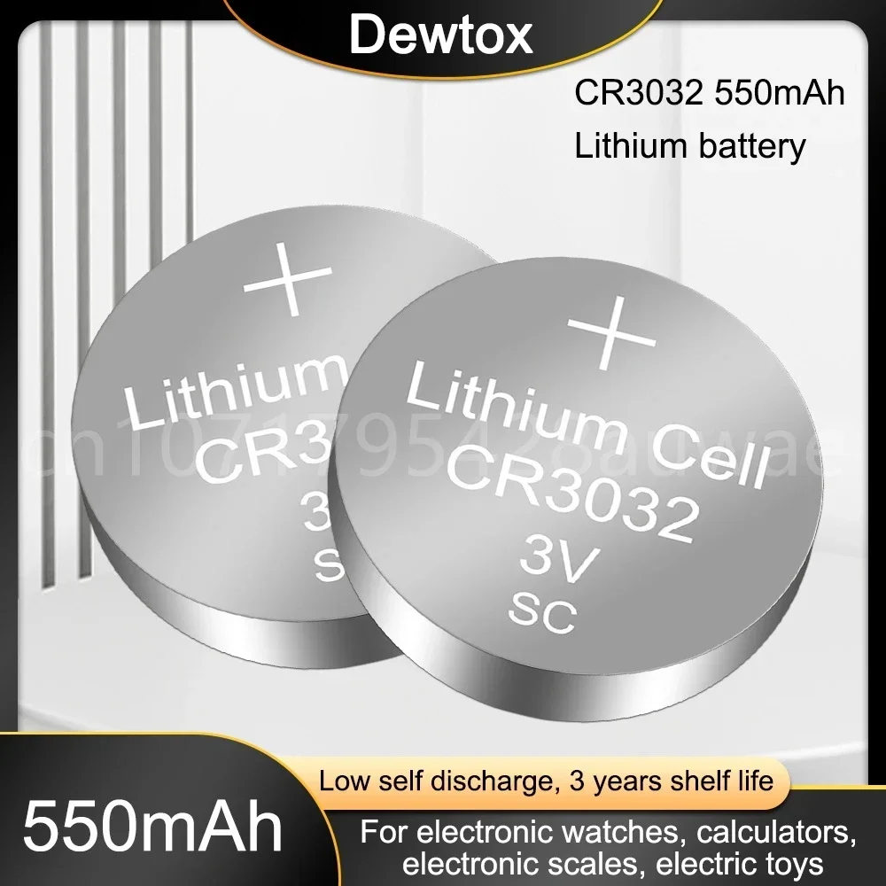 1-5PCS CR3032 3032 3V Lithium Button Built-in Coin Cell Batteries for Watches, Calculator,flashlights Etc