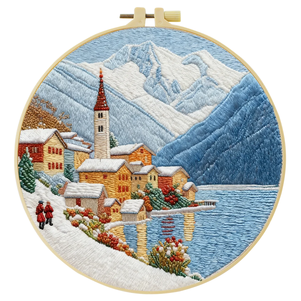 1 Stück 20X20CM/15X15CM 7,87/6,3 Zoll Stickerei-Starter-Kit „Schneeberge“ DIY-Kit DIY-Stickerei-Set Handarbeiten Heimdekoration – Detail 3