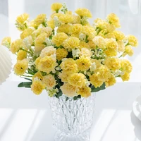 5 Forks 15 Heads Small Carnation for Wedding Arch Decor Christmas Garland Accessories Home Floral Arrangement Artificial Flowers 5