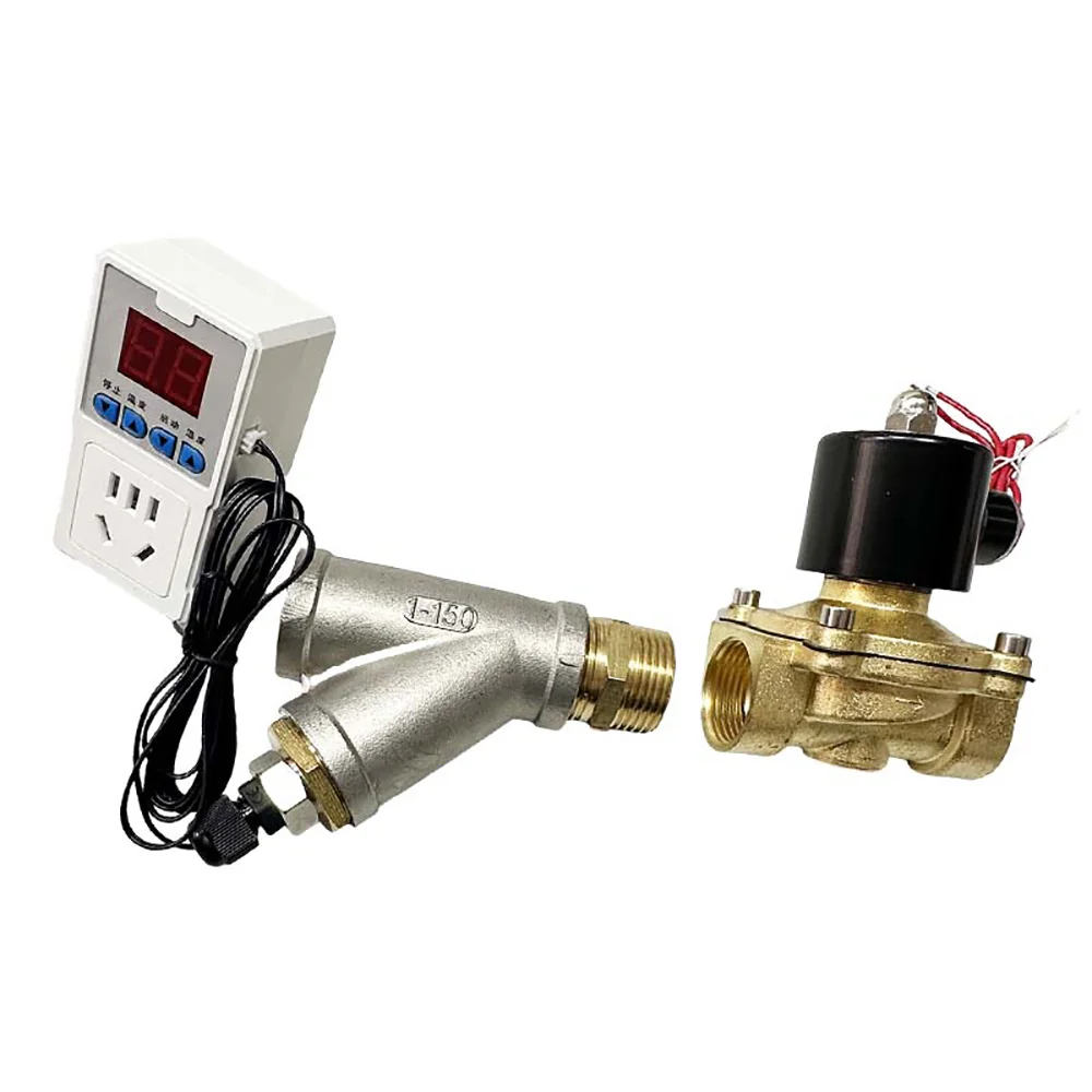 220V Intelligent Temperature Control Switch, Hot Water Circulation Controller with Solenoid Valve for Air Source Heat Pump