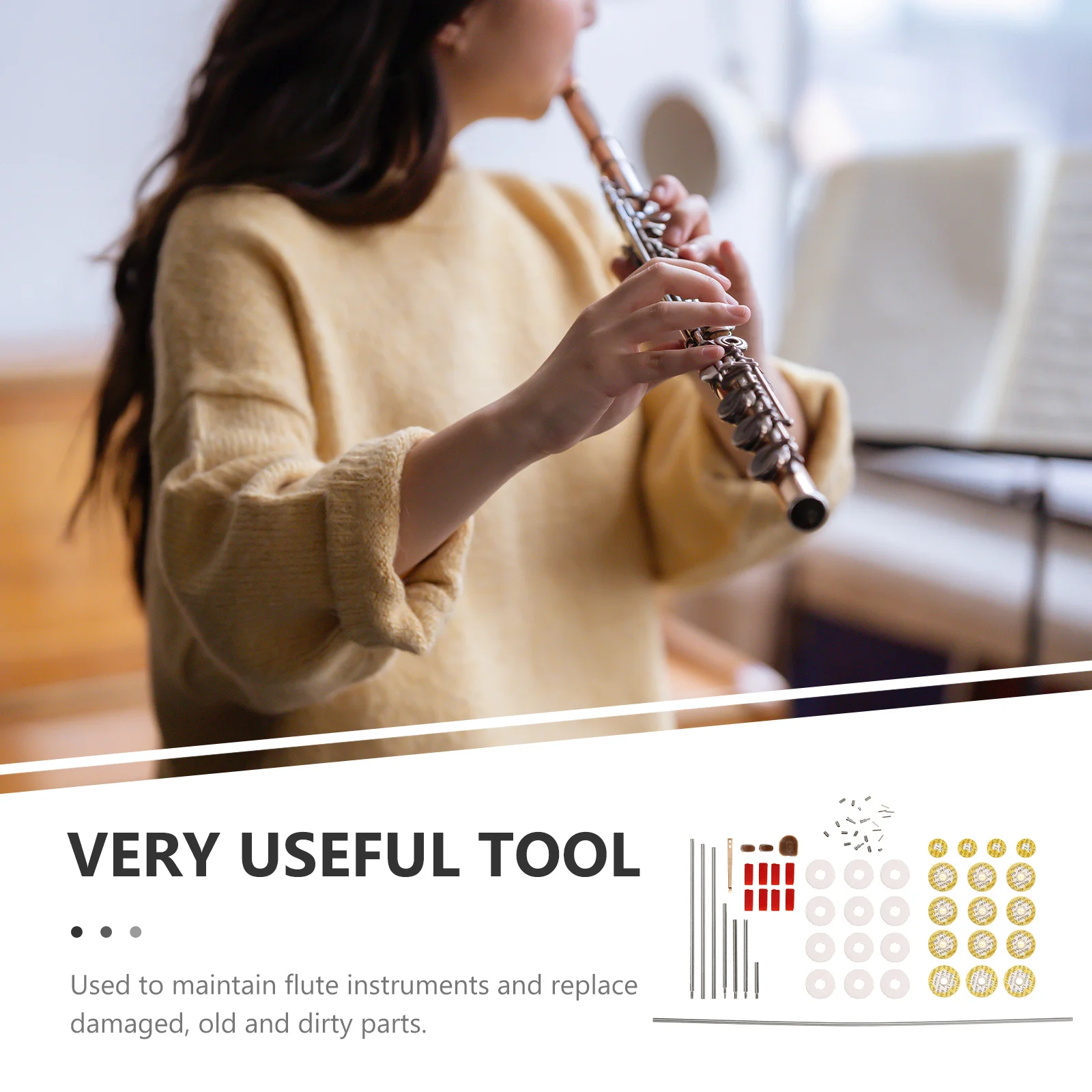 

Flute Repair Tool Useful Spring Needle DIY Tools Screws Pad Durable Practical Part Saxophone Kit
