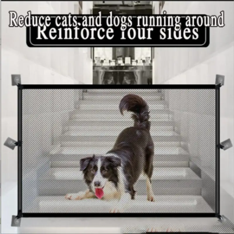 【U】Foldable Dog Fence Pet Isolation Net Safety Fence Pet Magic Gate Baby Safety Door