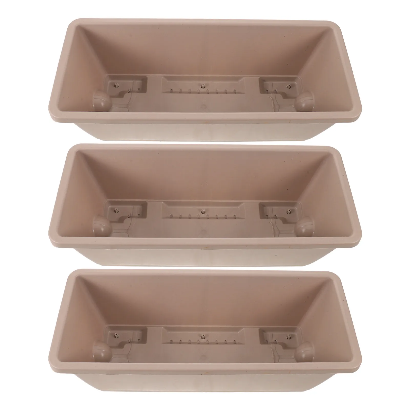 3Pcs Rectangular Window Sill Planter Boxes Resin Bonsai Succulents Flower Pots Drainage Holes Indoor Outdoor Decorative
