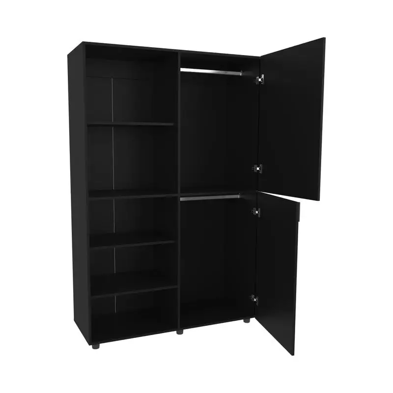 Armoire à 2 portes avec rangement ouvert – Design moderne et élégant pour l'organisation de la chambre à coucher et une utilisation efficace dans l'espace