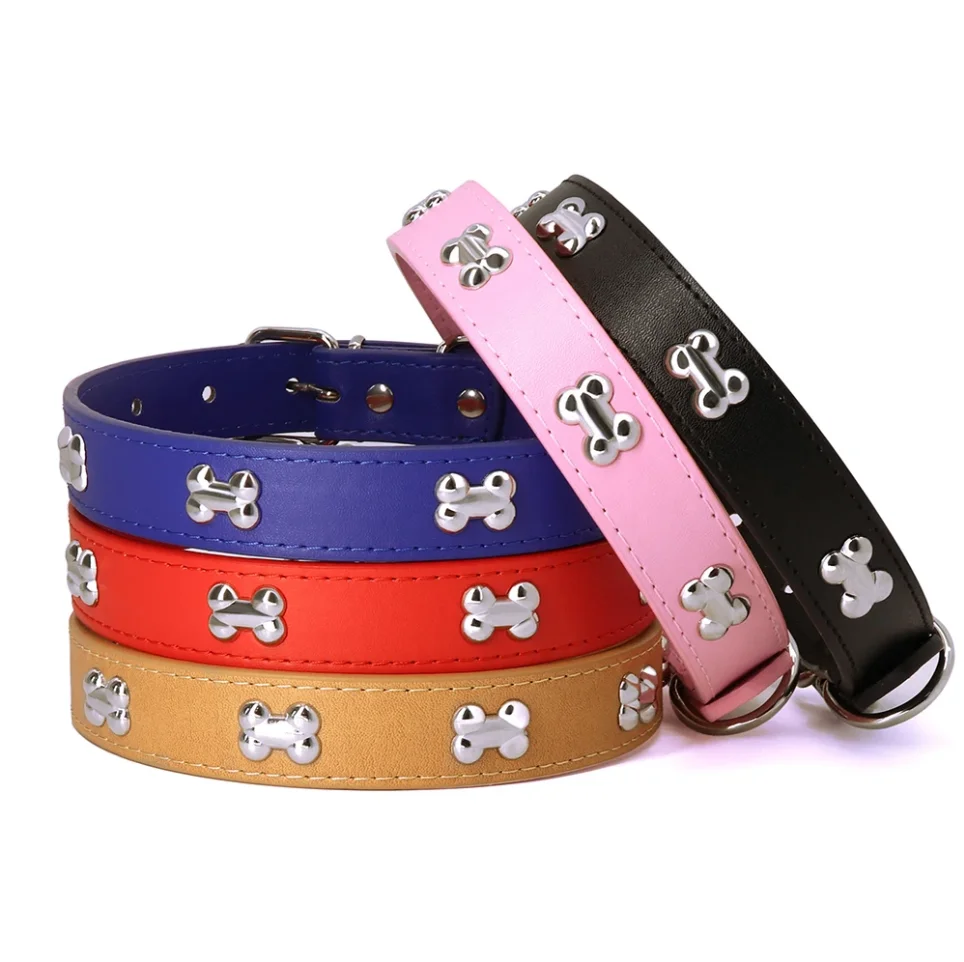 Pet Dog Collar Personalized Leather For Big Dog Cat Collars For Big Dogs Cats Luxury Designer Adjustable Dog Cat Accessories Pet