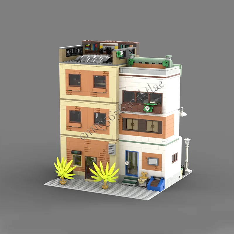 2700 個現代建築ワークスタジオと薬局モジュラービルディングブロックモデルセットディスプレイおもちゃ子供組み立て誕生日プレゼント