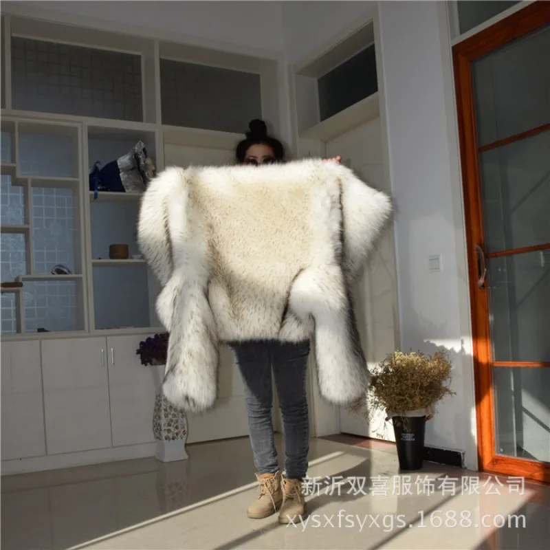 Luxury Fluffy Cropped Fur Jacket Women Warm Thick Winter Faux Fur Coat Long Sleeve Design High-end Outerwear Windproof Coldproof