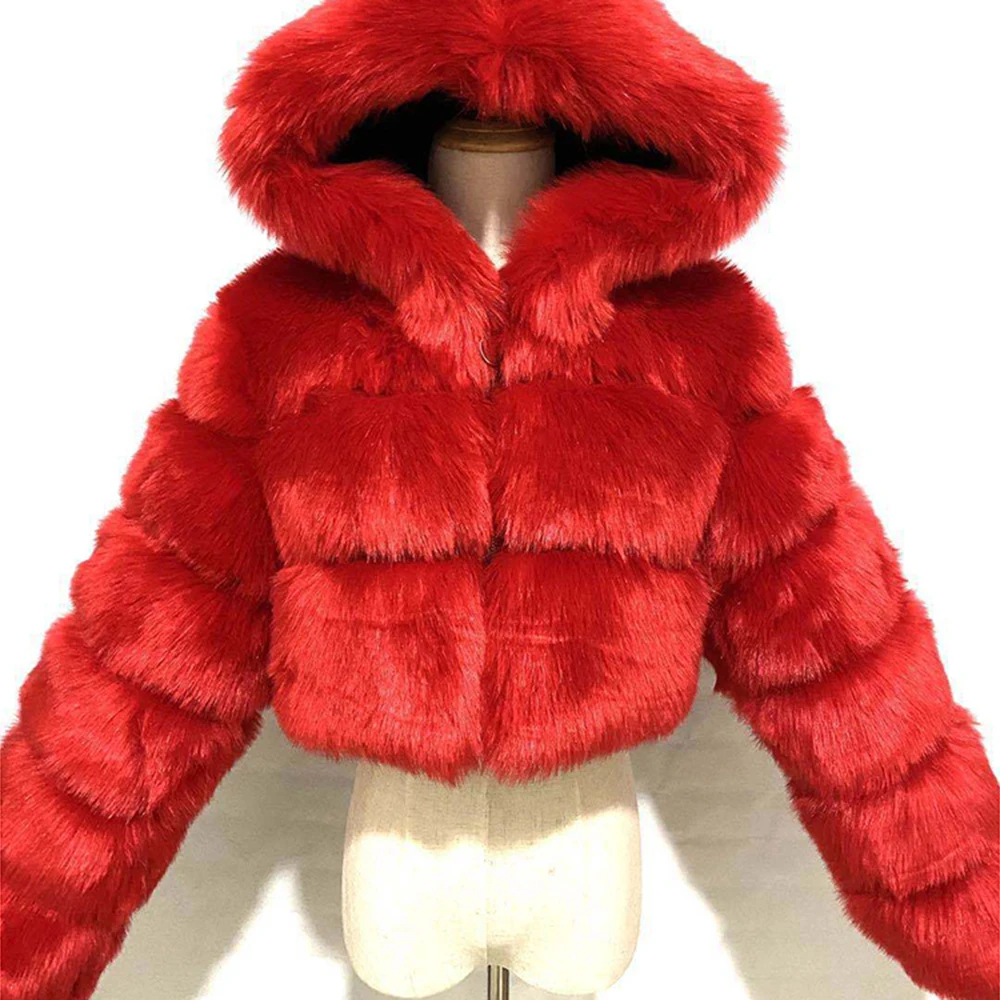 Europäischer und amerikanischer Stil, Pelzimitat, kurze Damenjacke, PU-Leder, kragenlos, moderne Mode-Oberbekleidung