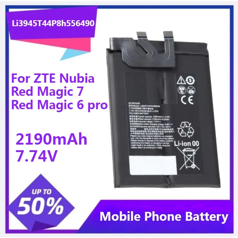 

1pcs Li3945T44P8h556490 Battery for ZTE for Nubia Red Magic 7 NX679J 6 Pro 6s Pro 2190mAh Mobile Phone Battery