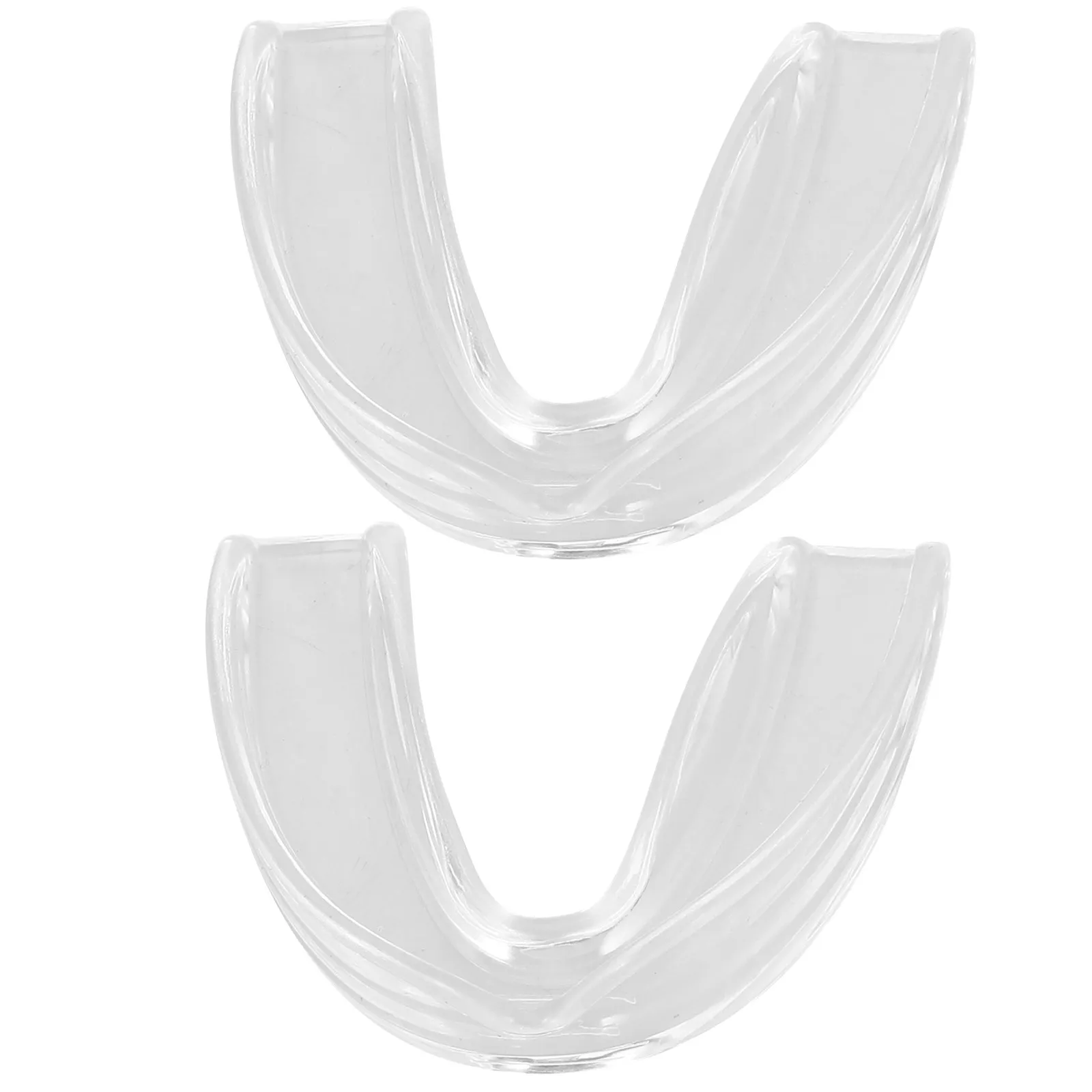 2Pcs Transparent Eva Mouth Guards Anti-Grinding Soft Thermoplastic Athletic Mouth Protection for Boxing Rugby Hockey Basketball