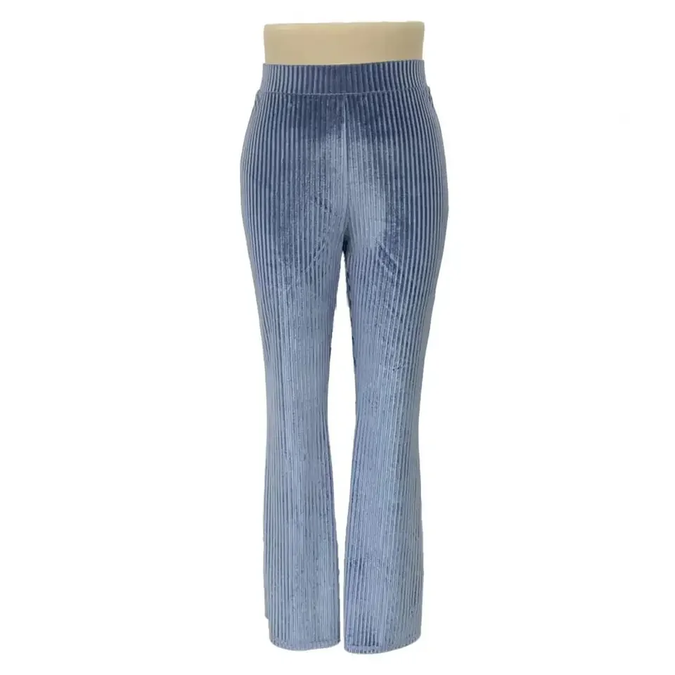 

Retro High Waisted Corduroy Flared Pants For Spring And Autumn Solid Color Casual Wide Leg Long Sports Pants For Women