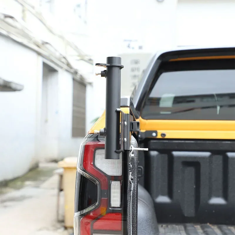 For Ford Ranger Wildtrak T9 2023-2025 Carbon Steel Black Car Tailgate Antenna Bracket Mount Holder Car Accessories