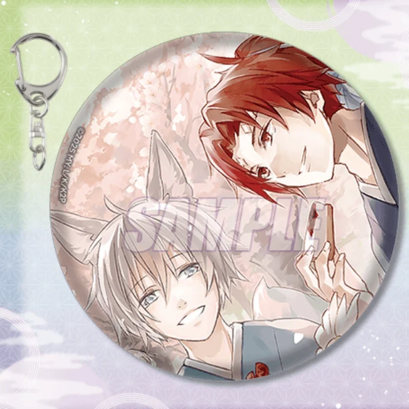 Anime Kakuriyo:Bed & Breakfast for Spirits circle Acrylic pendant Keychain Aoi Tsubaki Car decorative accessories Animation13pcs