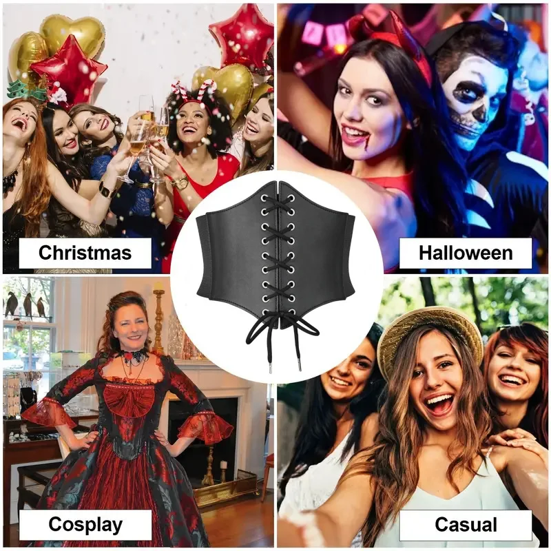 

Costumes Accessories Steampunk Utility Belt Set - Industrial Corset with Adjustable Harness & Skirt Clips for Cosplay