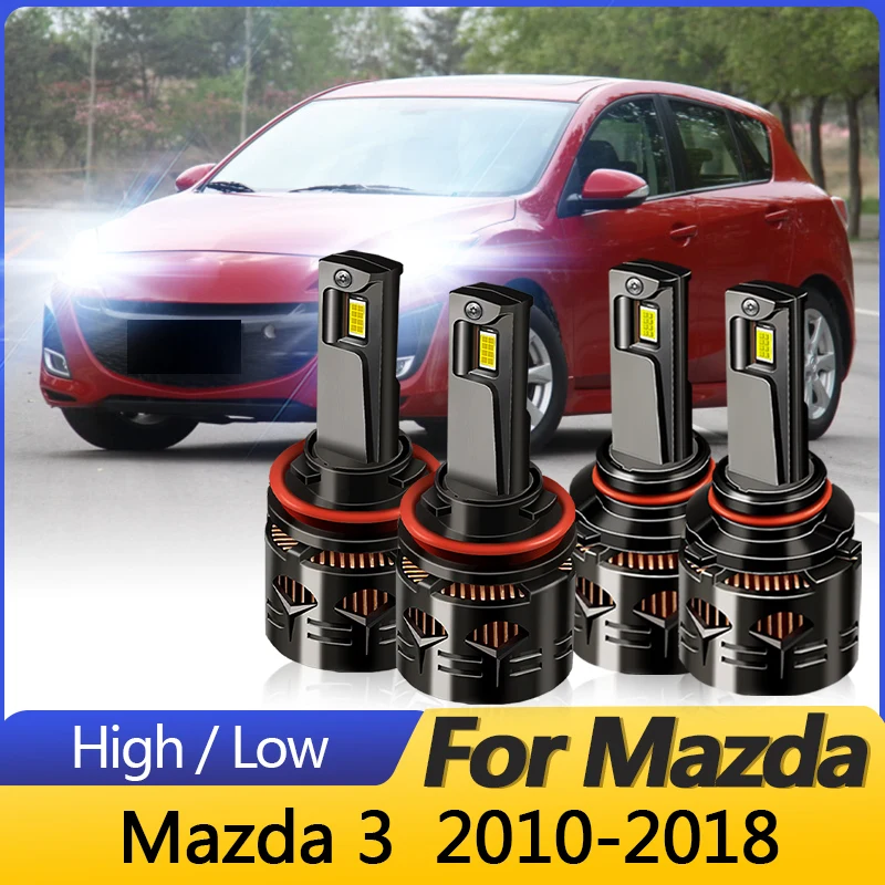 2PCS White CANbus LED Headlight For MAZDA 3 2010-2018 2011 High Low Beams Lamp Light Bulb 30000LM Plug and Play Car Accessories