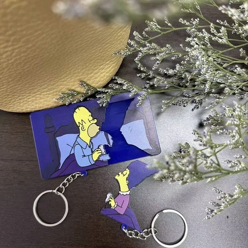 Porta Llaves de Pared de Anime Los Simpson, Colgante Kawaii para Mochila Escolar, Porta Llaves para Coche, Organizador de Llaves para Amantes del Anime, Regalos