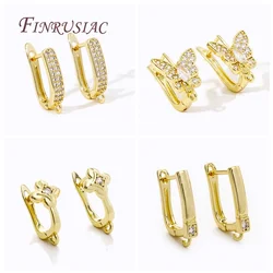 18K Gold Plated Copper Material Anti-Allergy Fastener Ear Wire Fixtures Earring Hooks for DIY Women's Earring Making Supplies